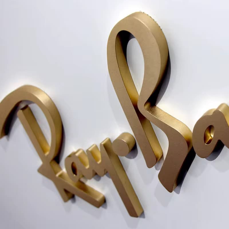 3D acrylic sign material and finish detail
