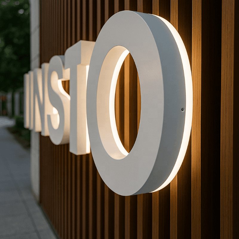 Custom 3D backlit sign with halo-style illumination