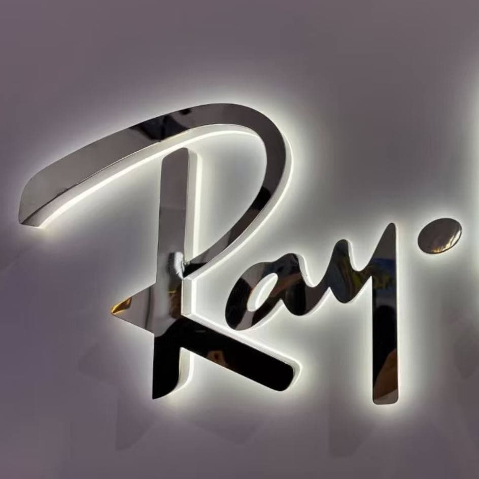 3D backlit sign material and illuminated build detail