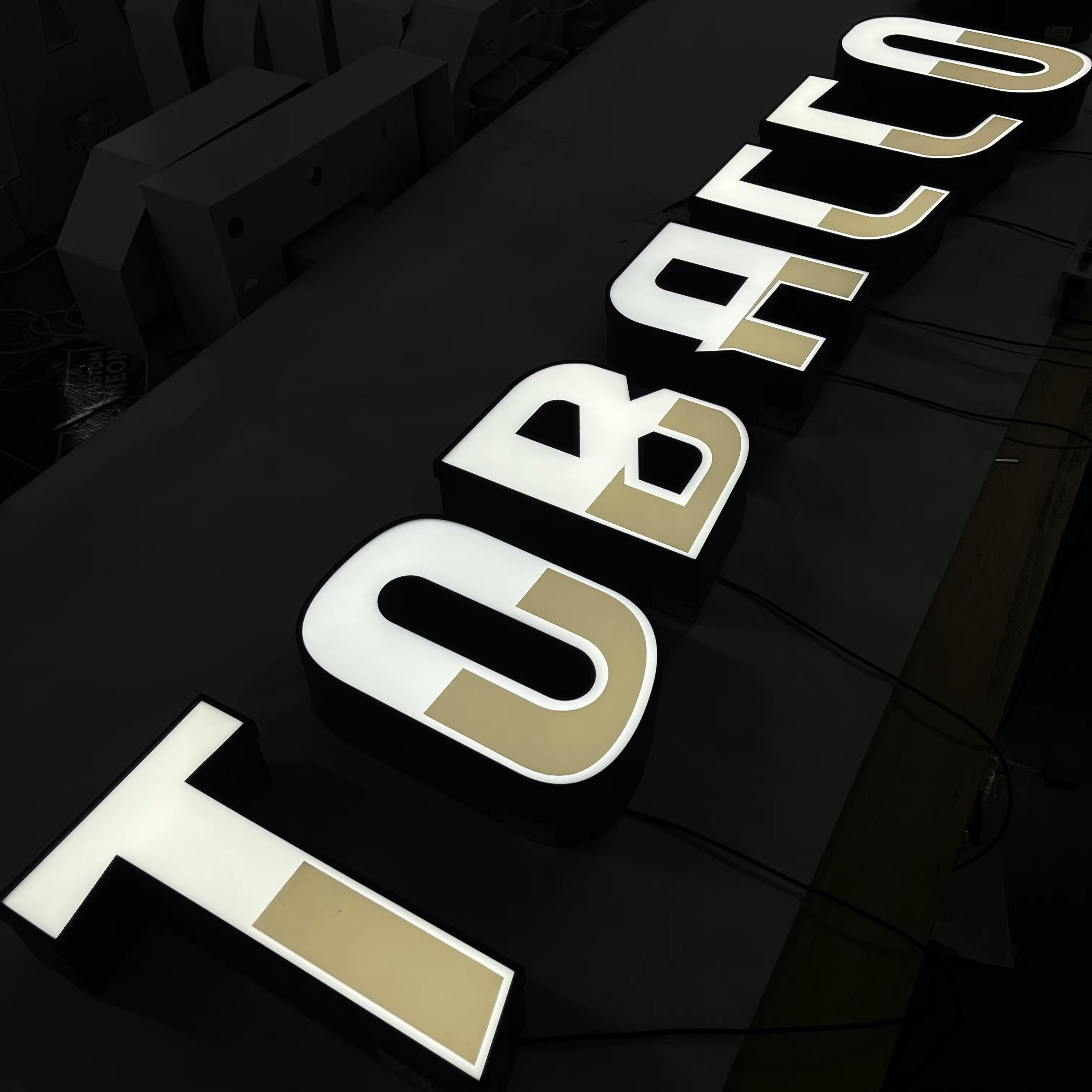 When the letters themselves need to light up clearly