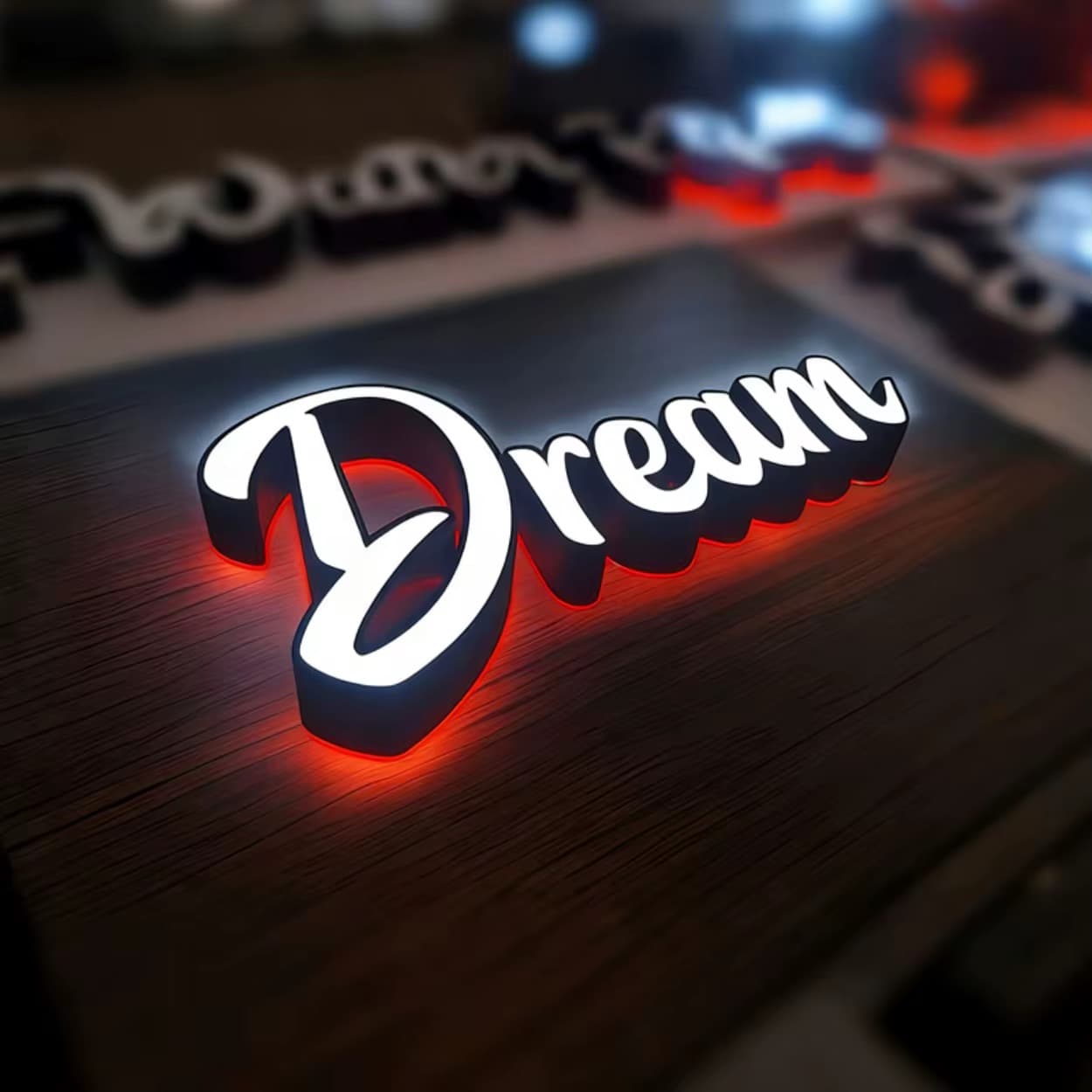Retail and hospitality illuminated lettering