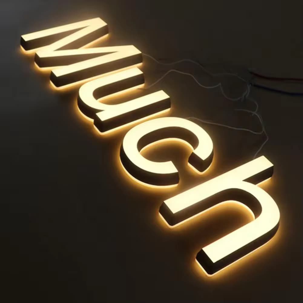 Office and showroom metal lettering