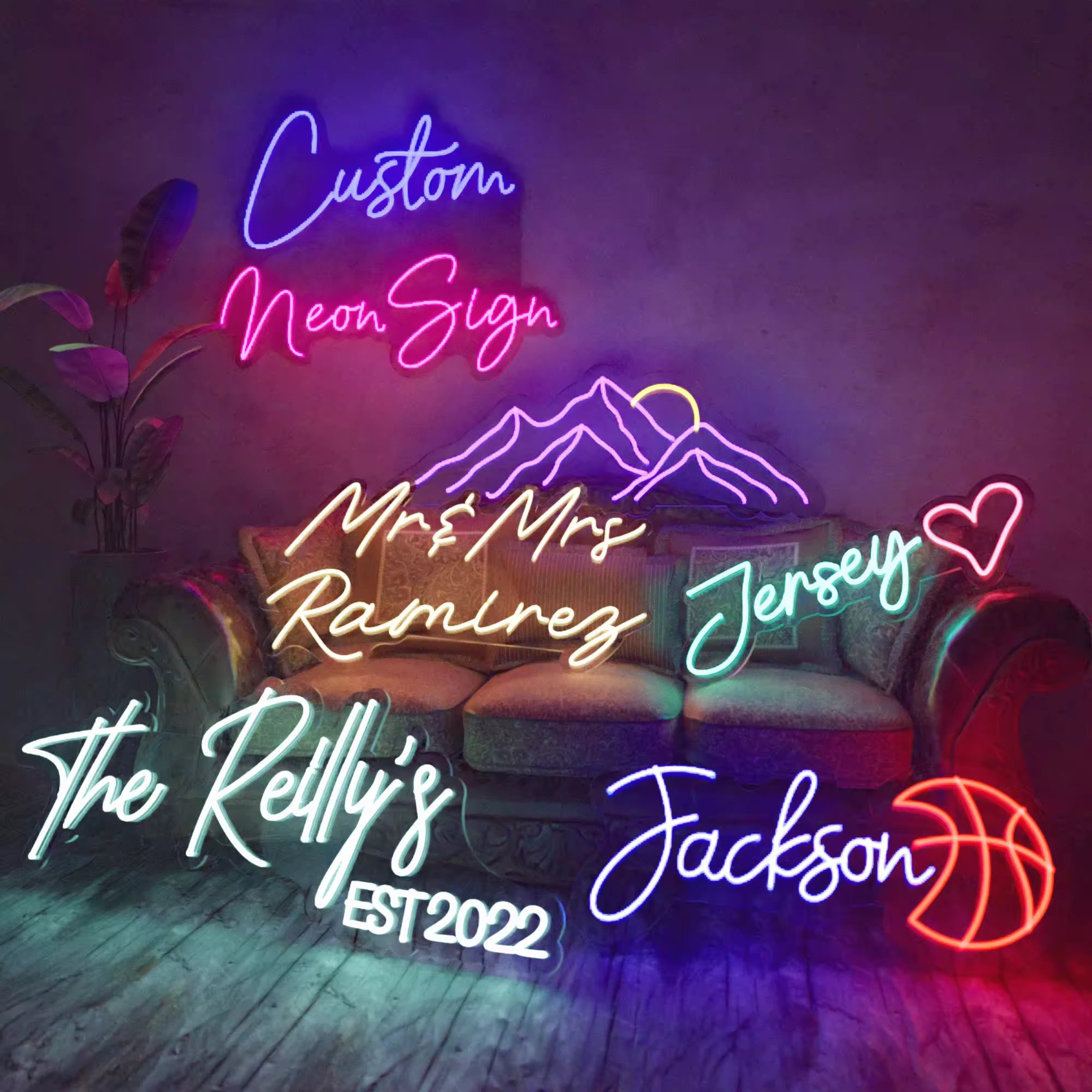 group image of bespoke neon signs